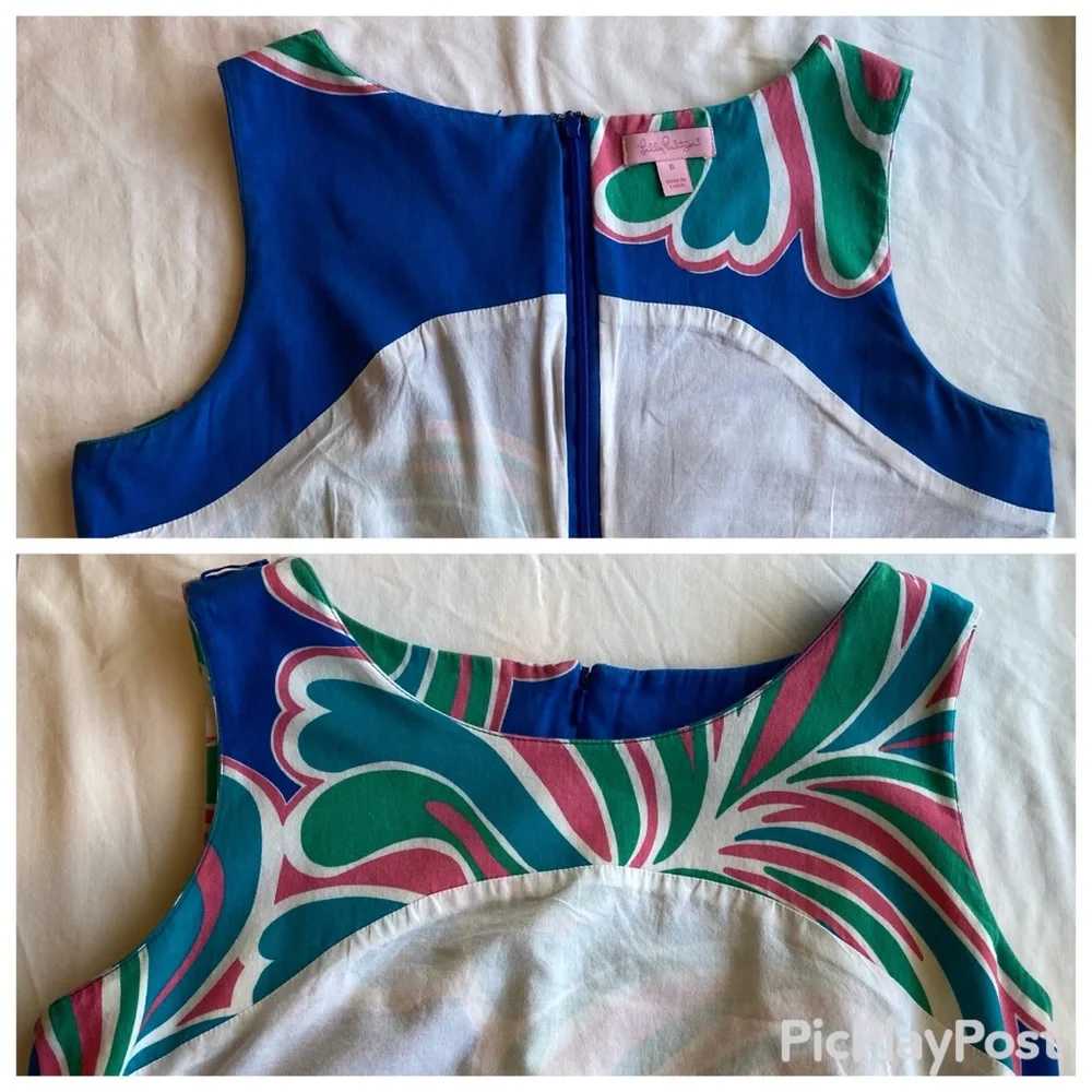 &Lilly Pulitzer Stephanie Shift Style#86273 Novelty Big Bang print Brewster Blue - Picture 13 of 16